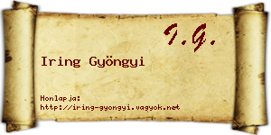 Iring Gyöngyi névjegykártya